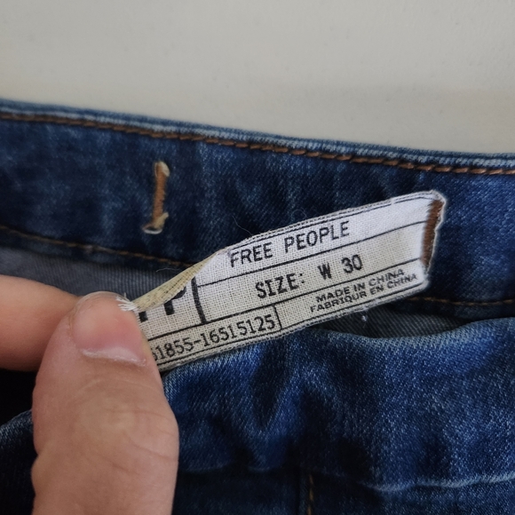 FREE PEOPLE High Rise Jeggings Blue Stretch Denim Skinny Pants Side Zip Women 30 - Picture 11 of 13